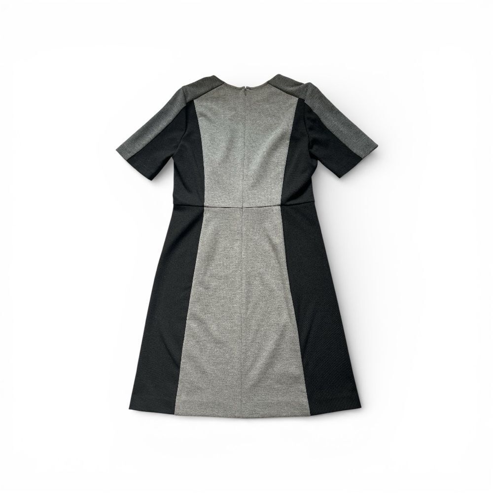 LOFT Colorblock Sheath Dress Gray Black Short Sleeve Career Workwear size 2